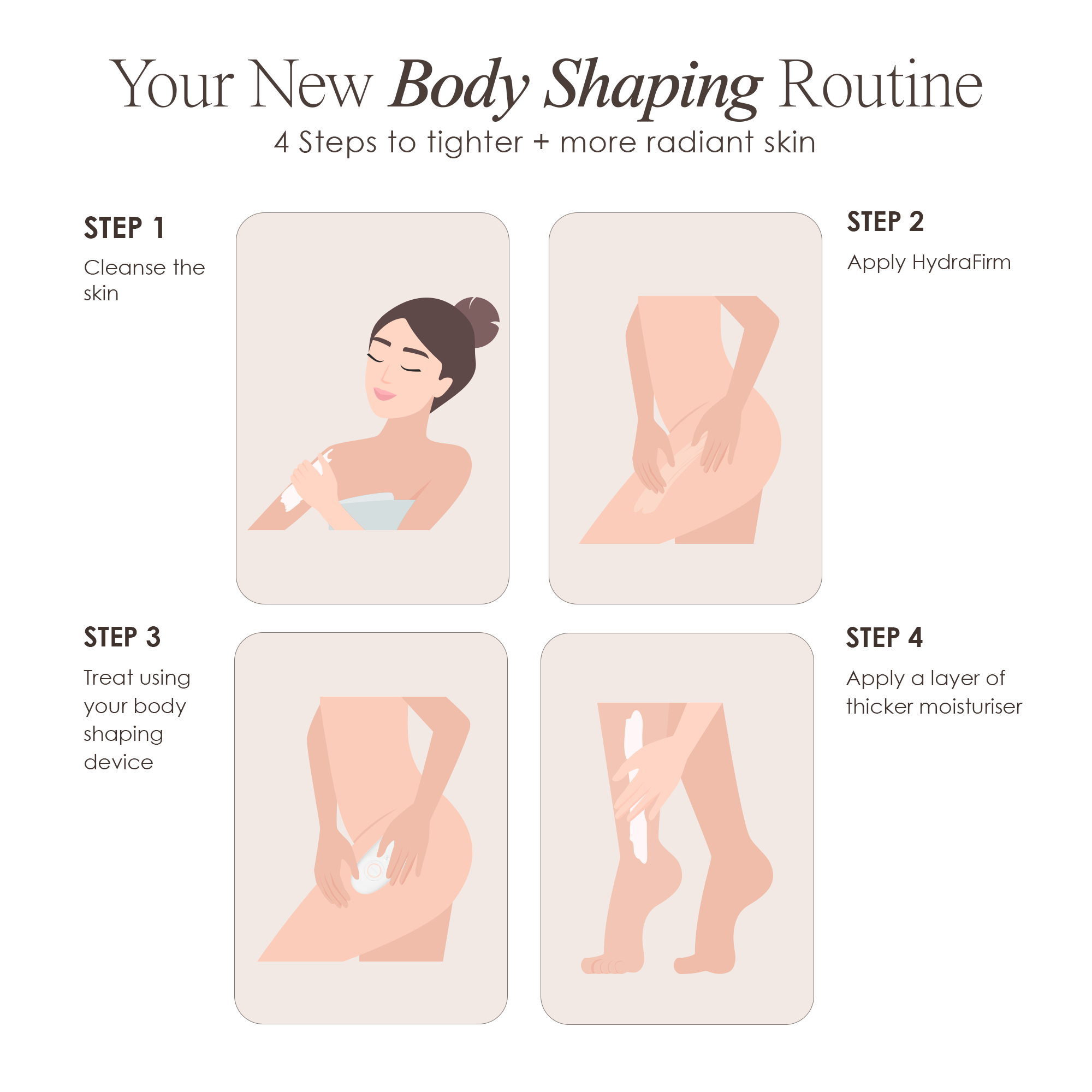 HydraFirm Body Gel: 4 steps to tighter + more radiant skin